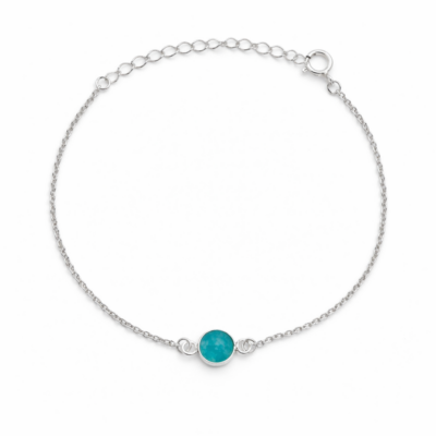 Blue Agate Single Round Bracelet