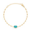 Blue Agate Paperclip Chain Bracelet