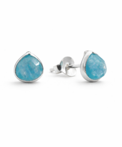 Blue Agate Teardrop Studs