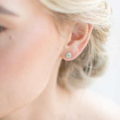 Amazonite Teardrop Studs