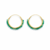 Green Onyx Beaded Hoops (Large)