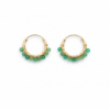 Green Onyx Beaded Hoops (Small)