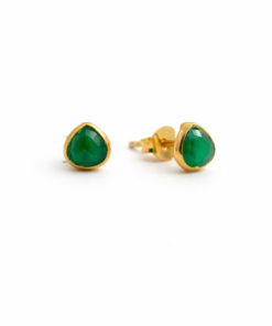 Green Onyx Teardrop Studs