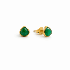 Green Onyx Teardrop Studs