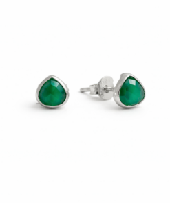 Green Onyx Teardrop Studs