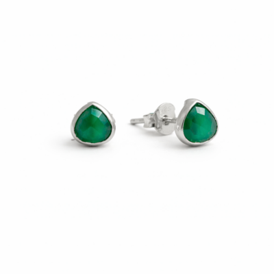 Green Onyx Teardrop Studs