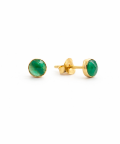 Green Onyx Round Studs
