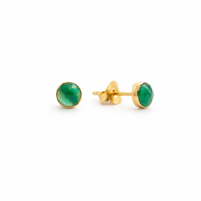 Green Onyx Round Studs