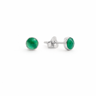 Green Onyx Round Studs