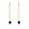 Lapis Lazuli Teardrop Threader Earrings