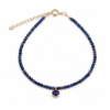 Lapis Lazuli Beaded Bracelet with Charm