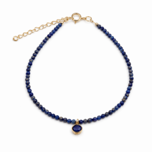 Lapis Lazuli Beaded Bracelet with Charm