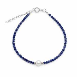 Lapis Lazuli & Pearl Beaded Bracelet