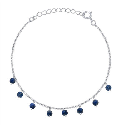 Lapis Lazuli Beaded Charm Bracelet