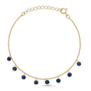 Lapis Lazuli Beaded Charm Bracelet
