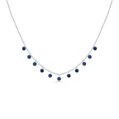 Lapis Lazuli Beaded Charm Necklace