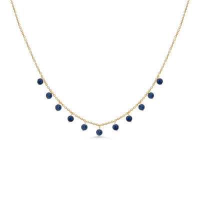 Lapis Lazuli Beaded Charm Necklace
