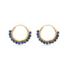 Lapis Lazuli Beaded Hoops (Medium)