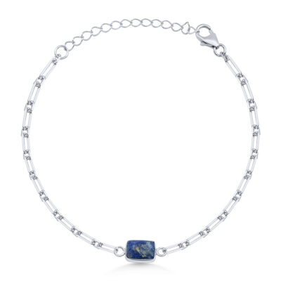 Lapis Lazuli Paperclip Chain Bracelet