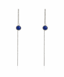 Lapis Lazuli Round Threader Earrings
