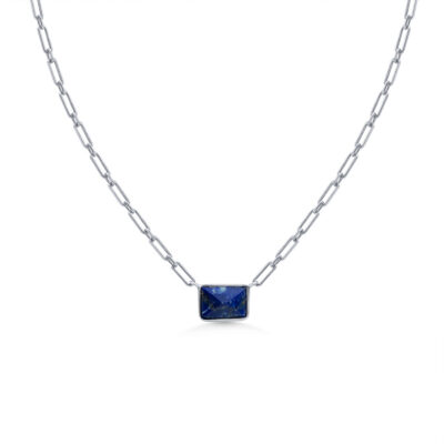 Lapis Lazuli Paperclip Chain Necklace