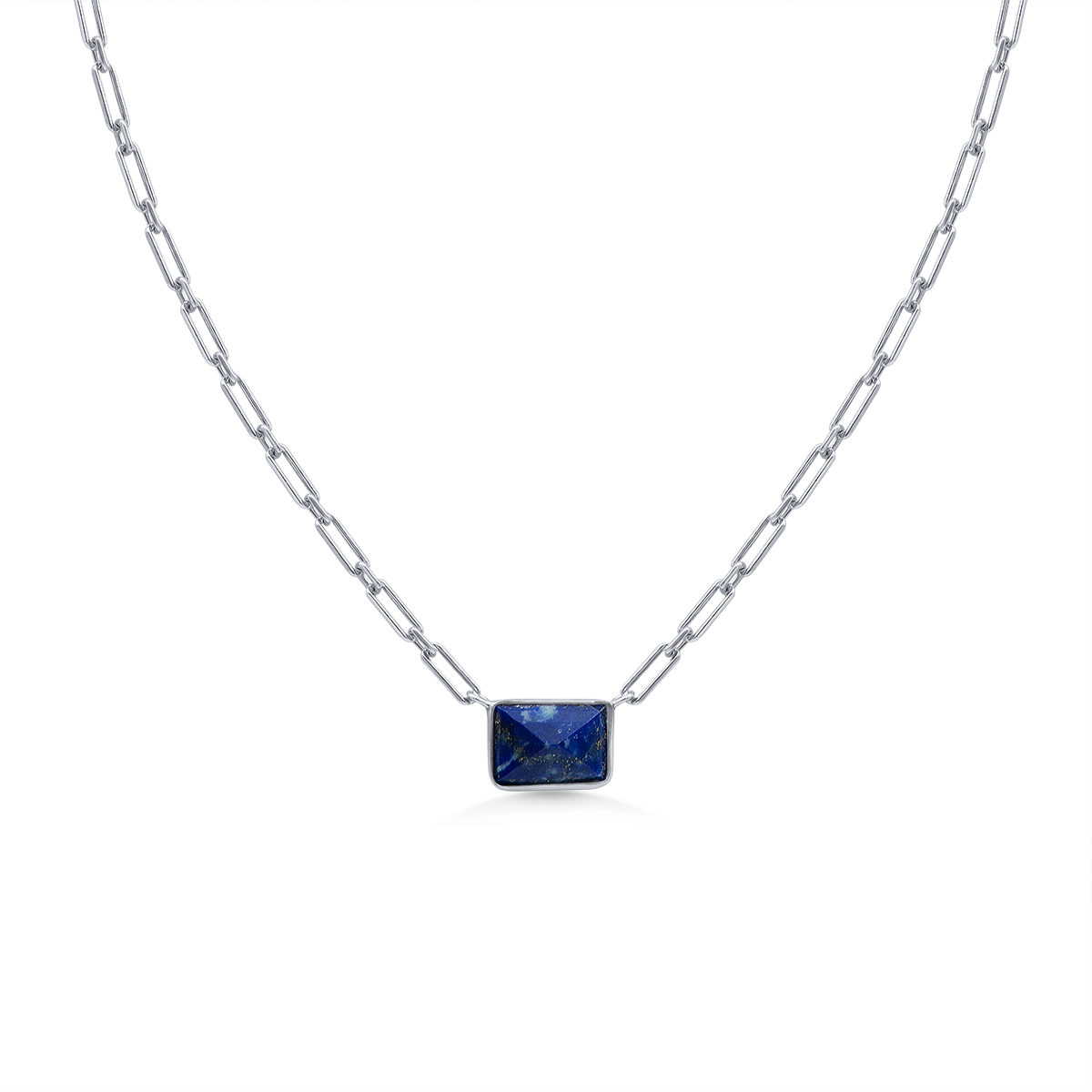 Lapis Lazuli Paperclip Chain Necklace Lapis Lazuli Paperclip Chain Necklace