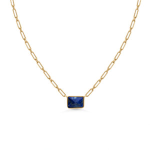 Lapis Lazuli Paperclip Chain Necklace