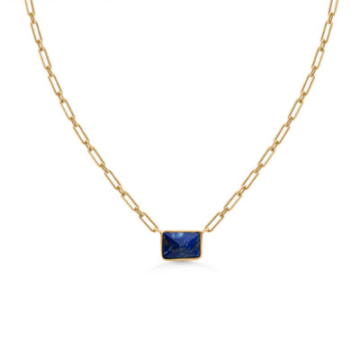 Lapis Lazuli Paperclip Chain Necklace