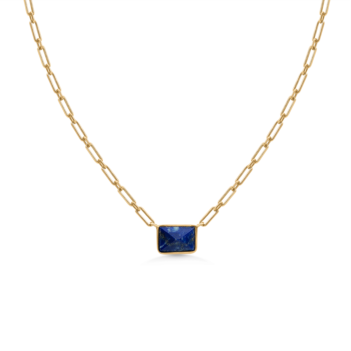 Lapis Lazuli Paperclip Chain Necklace Lapis Lazuli Paperclip Chain Necklace