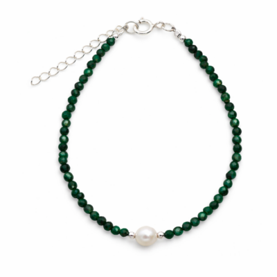 Malachite & Pearl Beaded Bracelet