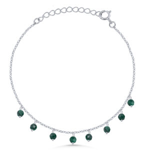 Malachite Beaded Charm Bracelet
