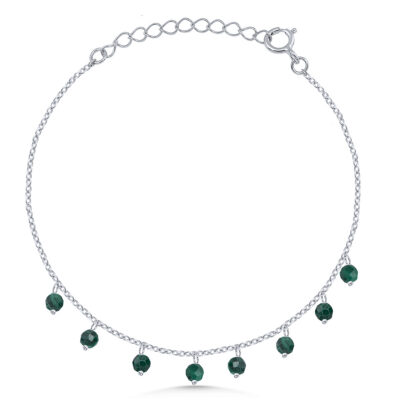 Malachite Beaded Charm Bracelet
