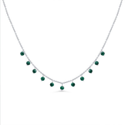 Malachite Beaded Charm Necklace