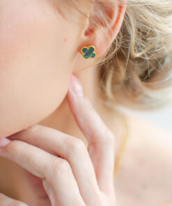 Malachite Clover Earrings