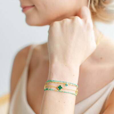 Malachite Trio Clover Bracelet
