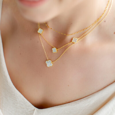 Mother-of-Pearl Trio Clover Necklace