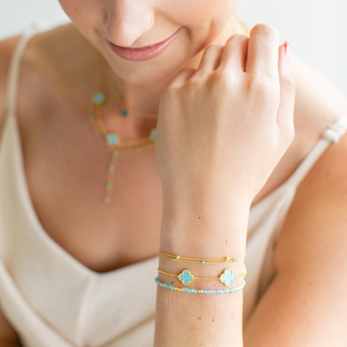 Turquoise Trio Clover Bracelet Turquoise Trio Clover Bracelet