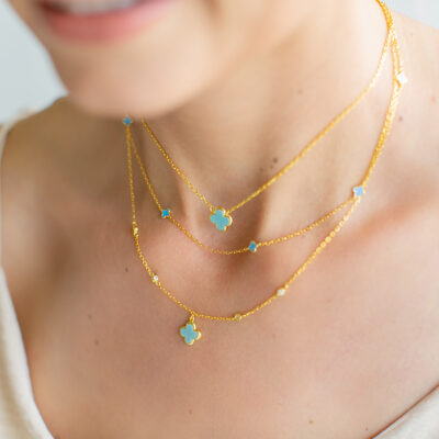 Turquoise Single Clover Necklace