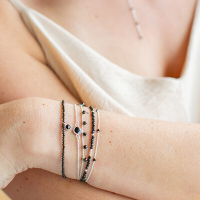 Green Onyx Beaded Bracelet with Charm