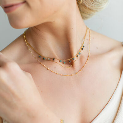 Turquoise Beaded Charm Necklace