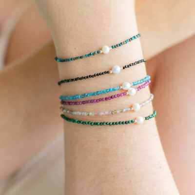 Lapis Lazuli & Pearl Beaded Bracelet