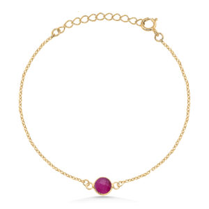 Red Jade Single Round Bracelet