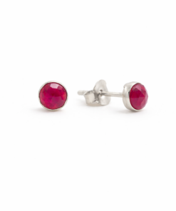 Red Jade Round Studs