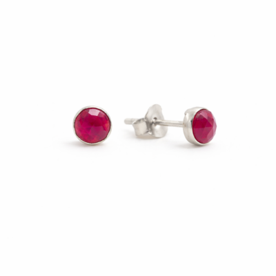 Red Jade Round Studs