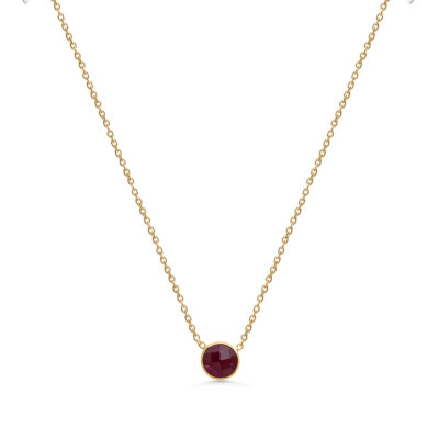 Red Jade Single Round Necklace