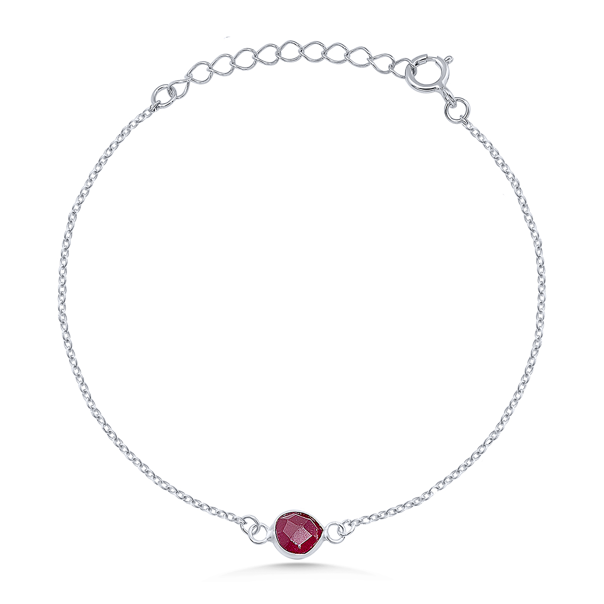 Red jade teardrop bracelet_WG