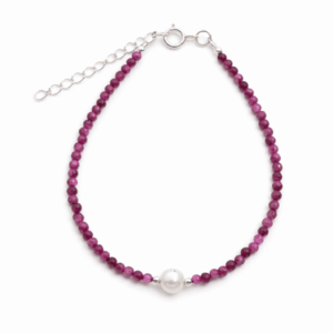 Ruby & Pearl Beaded Bracelet