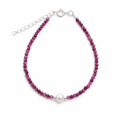 Ruby & Pearl Beaded Bracelet
