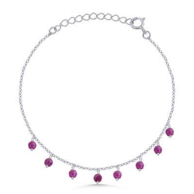 Ruby Beaded Charm Bracelet