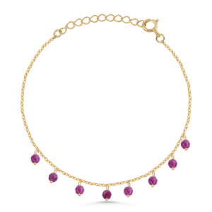 Ruby Beaded Charm Bracelet